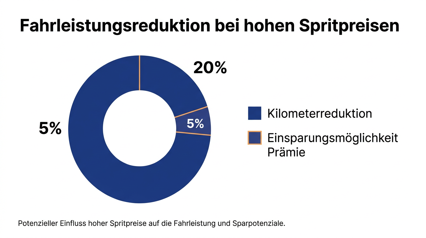 Donut-Diagramm zur Reduktion der Fahrleistung