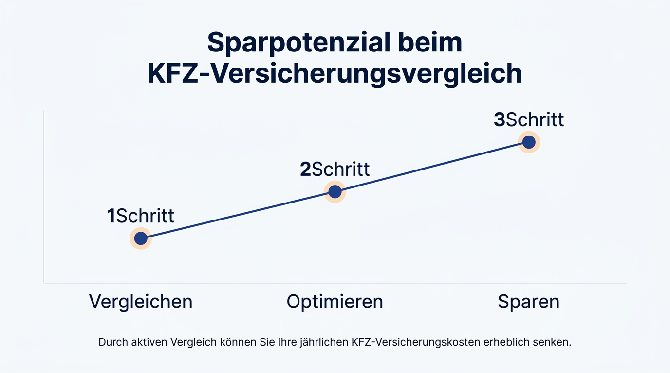 Trichterdiagramm, das die durch einen Vergleich erzielbare Ersparnis bei der KFZ-Versicherung darstellt.